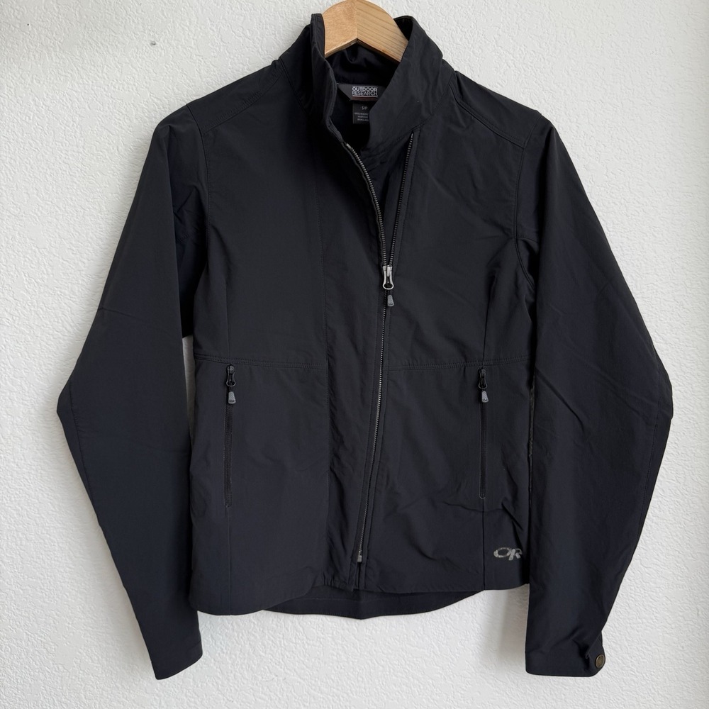 Outdoor Research Prologue Moto Jacket Black Woman's Small Full Zip Soft Shell‎